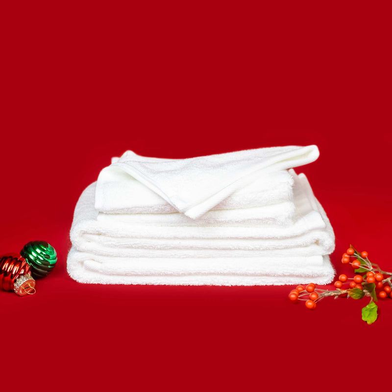 Bamboo Hand Towel + Washcloths Set of 4, Holiday GIft Set
