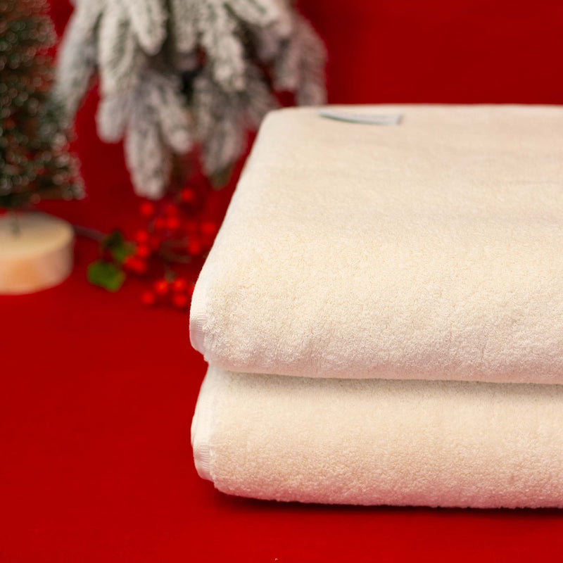 Organic Bath Towel 27.5” x 55” Set of 2, Holiday GIft Set