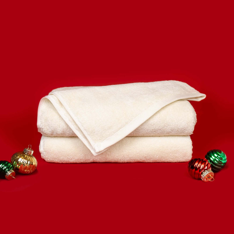 Organic Bath Towel 27.5” x 55” Set of 2, Holiday GIft Set